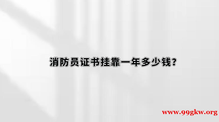 消防員證書掛靠一年多少錢？