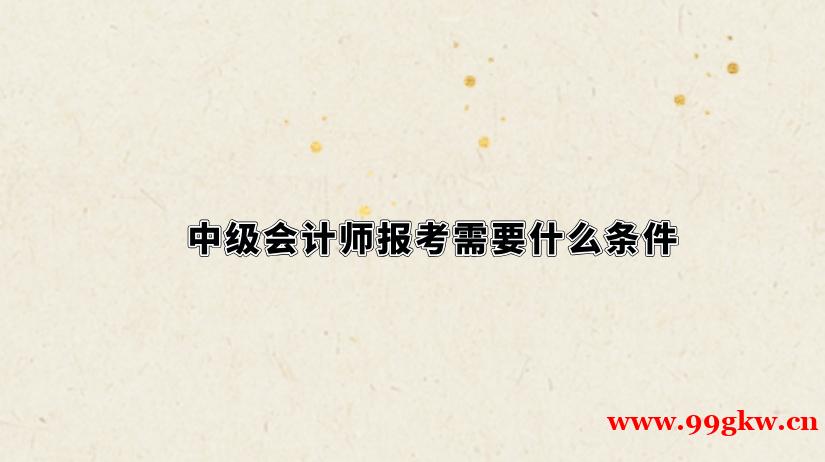 中級會計師報考需要什么條件
